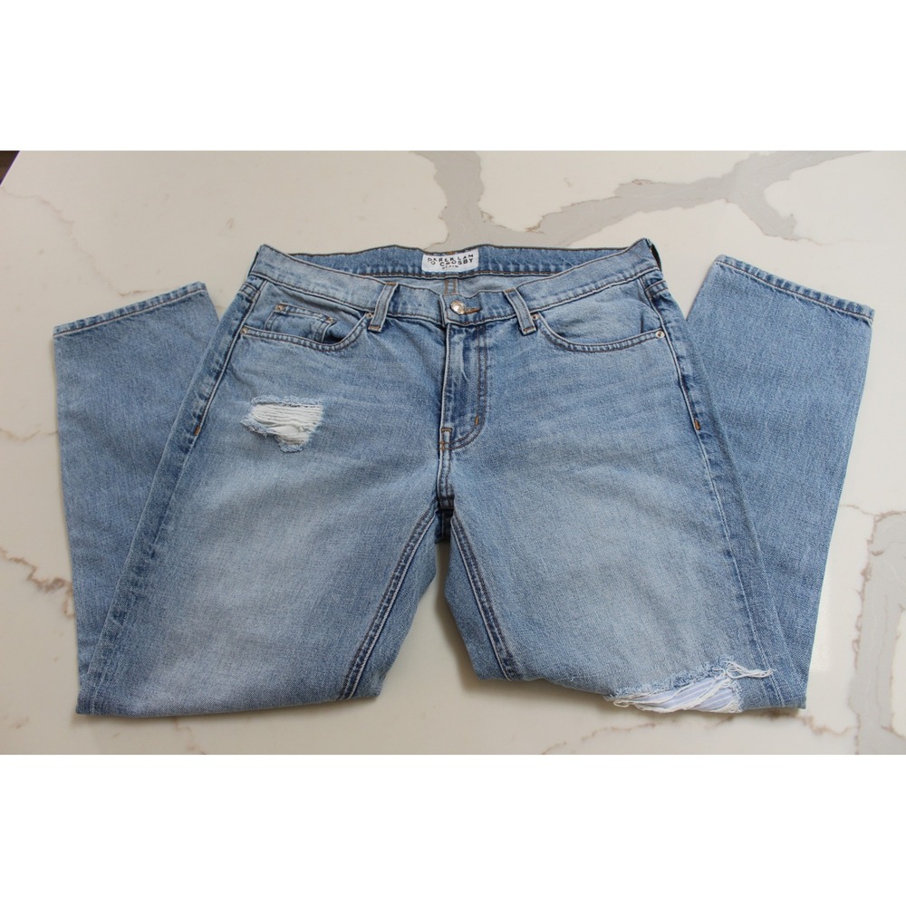 Derek Lam 10 Crosby Mila Mid-Rise Distressed Girlfriend Jeans Cropped Sz 29 - Picture 11 of 14
